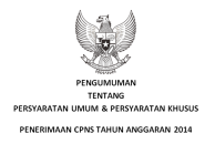 Persyaratan Umum dan Khusus CPNS 2014